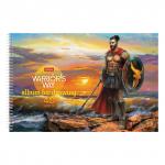 Альбом д/рис. А4 40л., спираль, конгрев, фольга, HATBER, 205х300мм, Путь воина (5 видов),40А4КфвлВсп