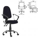 Кресло "Манго Люкс", С-109, с подлокотниками, хром, черное D 26-28, ш/к 80454