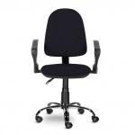 Кресло "Манго Люкс", С-109, с подлокотниками, хром, черное D 26-28, ш/к 80454