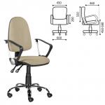 Кресло "Манго Люкс", С-109, с подлокотниками, хром, песочное D 26-35, ш/к 80478