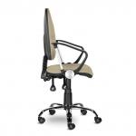 Кресло "Манго Люкс", С-109, с подлокотниками, хром, песочное D 26-35, ш/к 80478