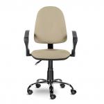 Кресло "Манго Люкс", С-109, с подлокотниками, хром, песочное D 26-35, ш/к 80478