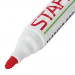 Маркер для доски STAFF, КРАСНЫЙ, с клипом, круглый наконечник 5 мм, 151493