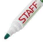 Маркер для доски STAFF, ЗЕЛЕНЫЙ, с клипом, круглый наконечник 5 мм, 151494