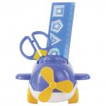 Канцелярский детский набор ЮНЛАНДИЯ "САМОЛЕТ", 4 предмета, синий, блистер, 236961