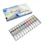 Краски акварельные художественные "Белые ночи", НАБОР 12 цветов, туба 10 мл, картон.коробка,19411227