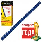 Пружины пласт. д/переплета, КОМПЛЕКТ 100шт, 12 мм (для сшивания 56-80л), синие, BRAUBERG, 530914