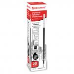 Стержень стираемый гелевый BRAUBERG 130мм, ЧЕРНЫЙ, евронаконечник, узел 0,5мм, линия 0,38мм, 170361