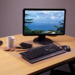 Коврик-подкладка настольный для письма сверхпрочный (560х430мм), прозрачный, FLOORTEX,232024