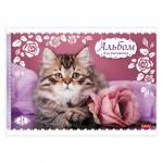 Альбом д/рис. А4 24л., скоба, обложка картон, HATBER, 205х290мм, Кошарики (5 видов), 24А4В