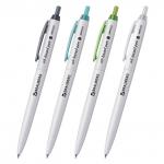 Ручка шариковая масляная автомат BRAUBERG Sky White, СИНЯЯ, клип ассорти, 0,7мм, линия 0,35мм,142950