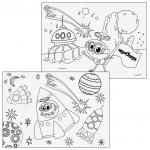 Альбом д/рис. А4 24л., скоба, обложка картон, с раскраской, ЮНЛАНДИЯ, 202х285мм, Юнландик в космосе