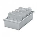 Картотека пластиковая ФОРМАТ А5 (210х148мм) горизонт. на 1300 карт, серая, HAN (Германия),НА955/0/11