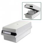 Картотека пластиковая ФОРМАТ А5 (210х148мм) гориз. на 1300 карт,с крышкой,сер,HAN(Германия),НА955/11