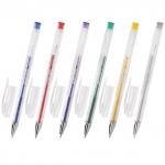 Ручки гелевые BRAUBERG НАБОР 6шт., АССОРТИ, Jet, чернила с блестками, 1мм, линия 0,8мм, 141030