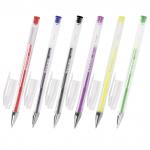 Ручки гелевые BRAUBERG НАБОР 6шт., АССОРТИ, Jet, узел 0,7мм, линия 0,5мм, 141037