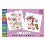Альбом д/рис. А4 32л., скоба, обложка картон, HATBER, 205х290мм, Мультяшки (5 видов), 32А4В