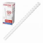 Пружины пласт. д/переплета, КОМПЛЕКТ 100шт, 16 мм (для сшивания 101-120л), белые, ОФИСМАГ, 531457