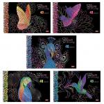 Альбом д/рис. А4 40л., спираль, 3D фольга и 3D лак, HATBER, 205х300мм, Мозаика (5 видов),40А4лофлВсп