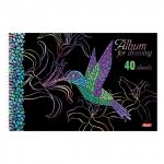 Альбом д/рис. А4 40л., спираль, 3D фольга и 3D лак, HATBER, 205х300мм, Мозаика (5 видов),40А4лофлВсп