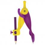 Циркуль ЮНЛАНДИЯ пластиковый с карандашом, 140мм, блистер, 210653