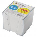 Блок для записей BRAUBERG в подставке прозрачной, куб 9*9*9 см, белый, белизна 95-98%, 122223