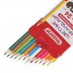 Карандаши двусторонние ПИФАГОР "СОЧНЫЕ ФРУКТЫ", 12 штук, 24 цветов, заточенные, европодвес, 181361