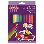 Карандаши цветные ПИФАГОР "ЖИРАФ", 36 цв., пластиковые, классические заточенные, 181332