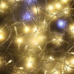 СНОУ БУМ Гирлянда электр. вьюн 10м, 100LED, мерцание 10 LED, шампань, мерцание, прозр. Пр., 220В