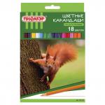 Карандаши цветные ПИФАГОР "ЛЕСНЫЕ ЖИТЕЛИ", 18 цв., пластиковые, классические заточенные, 181335