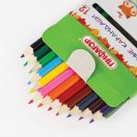 Карандаши цветные ПИФАГОР "МАЛЫШИ-КАРАНДАШИ", 12 цв., укороченные заточенные, 181344