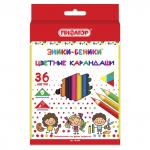 Карандаши цветные ПИФАГОР "ЭНИКИ-БЕНИКИ", 36 цв., классические заточенные, 181349