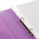 Папка для портфолио ребенка, 2 кольца, 20 файлов, полупрозрачная фиолетовая, ЮНЛАНДИЯ