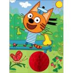 Набор д/тв-ва MultiArt Аппликация из гофрир.бумаги, наклеек ЕВА, страз (17х23см) Три Кота в кор.48шт