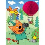 Набор д/тв-ва MultiArt Аппликация из гофрир.бумаги, наклеек ЕВА, страз (17х23см) Три Кота в кор.48шт