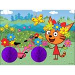 Набор д/тв-ва MultiArt Аппликация из гофрир.бумаги, наклеек ЕВА, страз (17х23см) Три Кота в кор.48шт