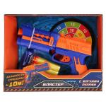 БЛАСТЕР ИГРАЕМ ВМЕСТЕ С МЯГКИМИ ПУЛЯМИ И МИШЕНЬЮ В РУСС. КОР. 23*19*5СМ в кор.2*36шт