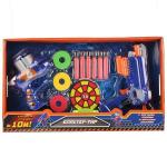 БЛАСТЕР - ТИР ИГРАЕМ ВМЕСТЕ С МЯГКИМИ ПУЛЯМИ, ДИСКАМИ И МИШЕНЬЮ В КОР. 37,5*21,5*4,2СМ в кор.2*24шт