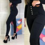 Джеггинсы высокий пояс черные 6318 In 3376 AN