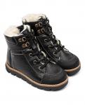Ботинки детск. шерсть 23019  кожа, СТОКГОЛЬМ черный
