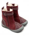 Сапоги детск.шерсть 22010  кожа, МОСКВА бордо