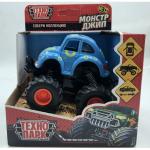 Машина металл "МОНСТР ДЖИП" 11,5см, синий откр двер, рессоры, инерц, в кор. Технопарк в кор.2*36шт