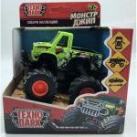 Машина металл "МОНСТР ДЖИП" 11,5см,зеленый, откр двер, рессоры, инерц, в кор. Технопарк в кор.2*36шт