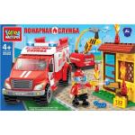 ГАЗ конструктор "Город мастеров" пожарный газ некст, 132дет. в русс. кор. в кор.2*18шт