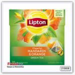 Зеленый чай Lipton с мандарином в пирамидках 20 шт.