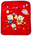 Плед детский утепленный двухсторонний Мишки, красный