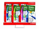 МИНИ-ДИСПЛЕЙ STABILO S'MOVE EASY : РУЧКИ S'MOVE EASY + 3 СТЕРЖНЯ В ПЛАСТИКОВОМ ФУТЛЯРЕ, 7 РУЧЕК  ДЛЯ ПРАВШЕЙ, 2 РУЧКИ ДЛЯ ЛЕВШЕЙ, ЦВЕТ ЧЕРНИЛ: СИНИЙ, 0,5ММ