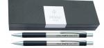 PEPE АВТОМАТИЧЕСКАЯ ШАРИКОВАЯ РУЧКА + МЕХАНИЧЕСКИЙ КАРАНДАШ В  ФУТЛЯРЕ С ПОКРЫТИЕМ ПОД КОЖУ, ЧЕРНЫЙ КОРПУС