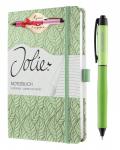 Блокнот Sigel Jolie® Natural beauty + ручка STABILO Palette. Жесткий переплет, линейка, эластичная резинка, петля для ручки, внутренний карман, 16 перфорированных листов, закладка. 174 стр, 80 гр, А5 135x203x16 мм. Цвет Весенний сад