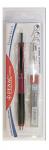 БЛИСТЕР: КАРАНДАШ МЕХАНИЧЕСКИЙ "DOUBLE KNOCK" 0,5 ММ + ГРИФЕЛИ+ 2 ЛАСТИКА, ЦВЕТ КОРПУСА: РУБИН